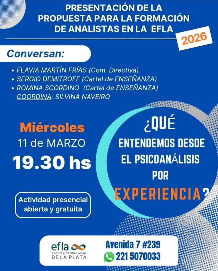 Flyer ¿Qué entendemos desde el psiconalisis como experiencia?